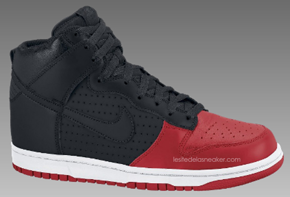 nike dunk high 08 LE black red
