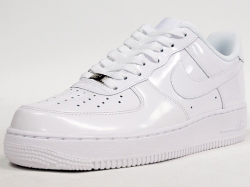 white patent leather air force ones