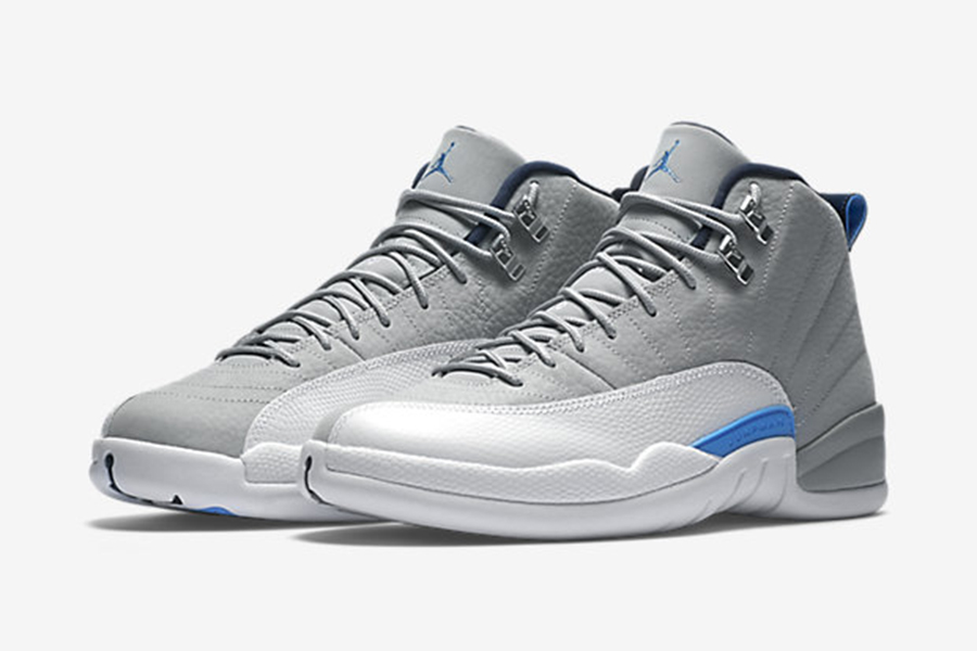 grey white and blue 12s