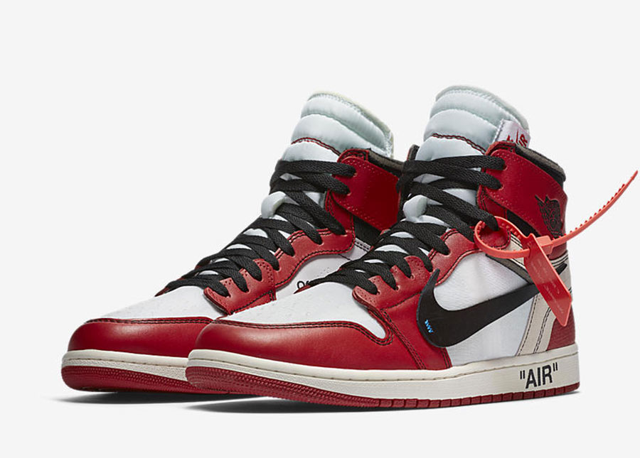 off white red and white jordans