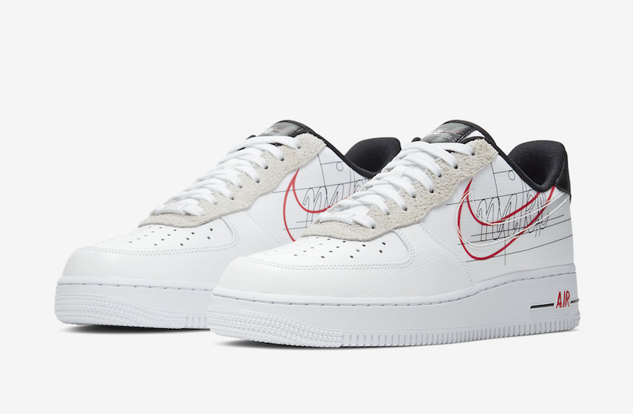 nike air force one or blanc low cost 