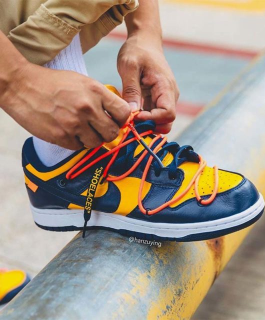 off white nike dunk low gold navy banner 530x640