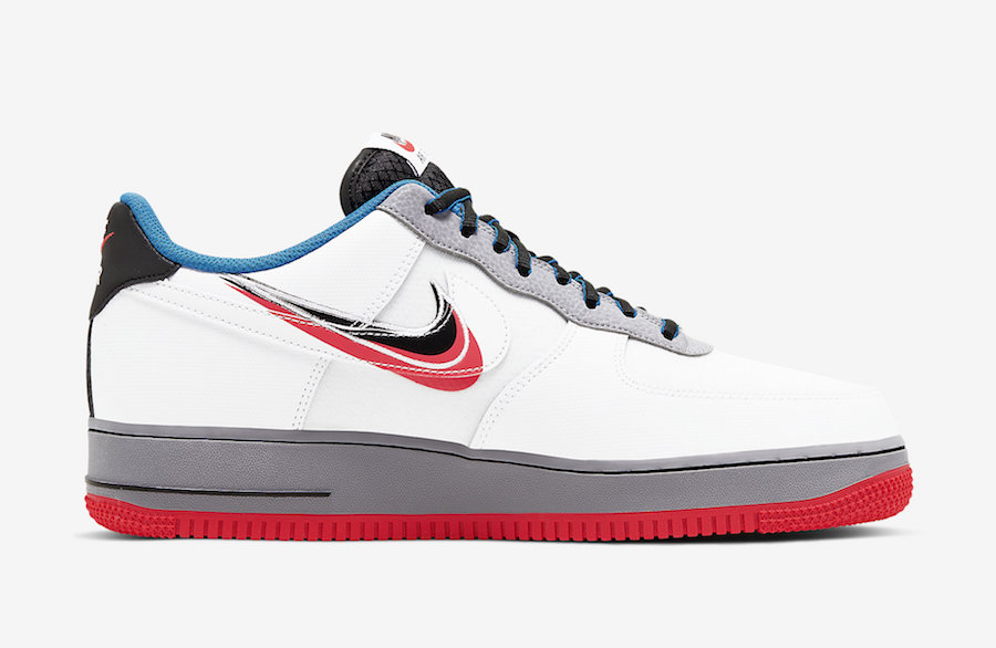 nike air force 1 white with blue swoosh