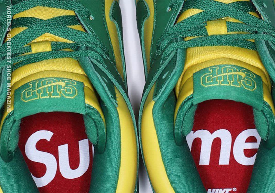 preview supreme nike sb dunk high by any means brazil banner